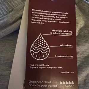 THINX Grey sz L Sleep Shorts Period Underwear NEW WITH TAGS